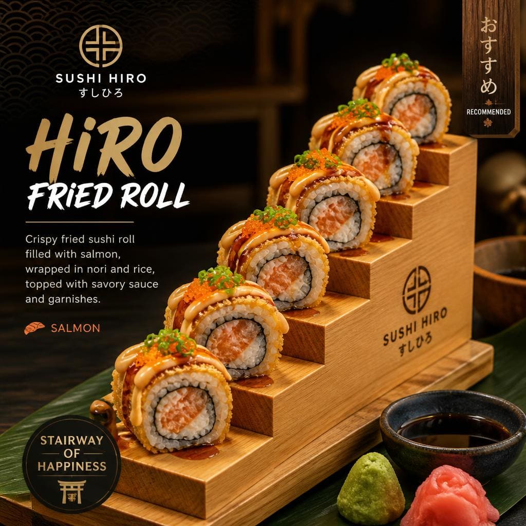 Hiro Fried Roll Sushi Hiro menu roll spicy salmon